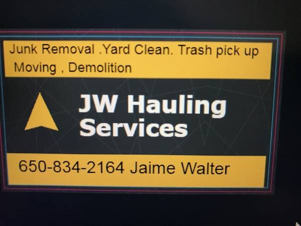 JW Hauling & Moving– Reliable, Resonable, Experiences (san mateo)
